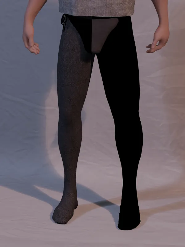 Two Color Tights 39-42 x 32 Black/Heather Gray