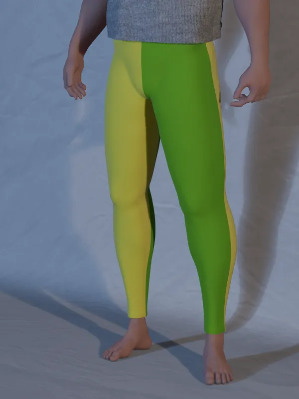 Parti-color Tights 39-42 x 26 Lime Green/Yellow