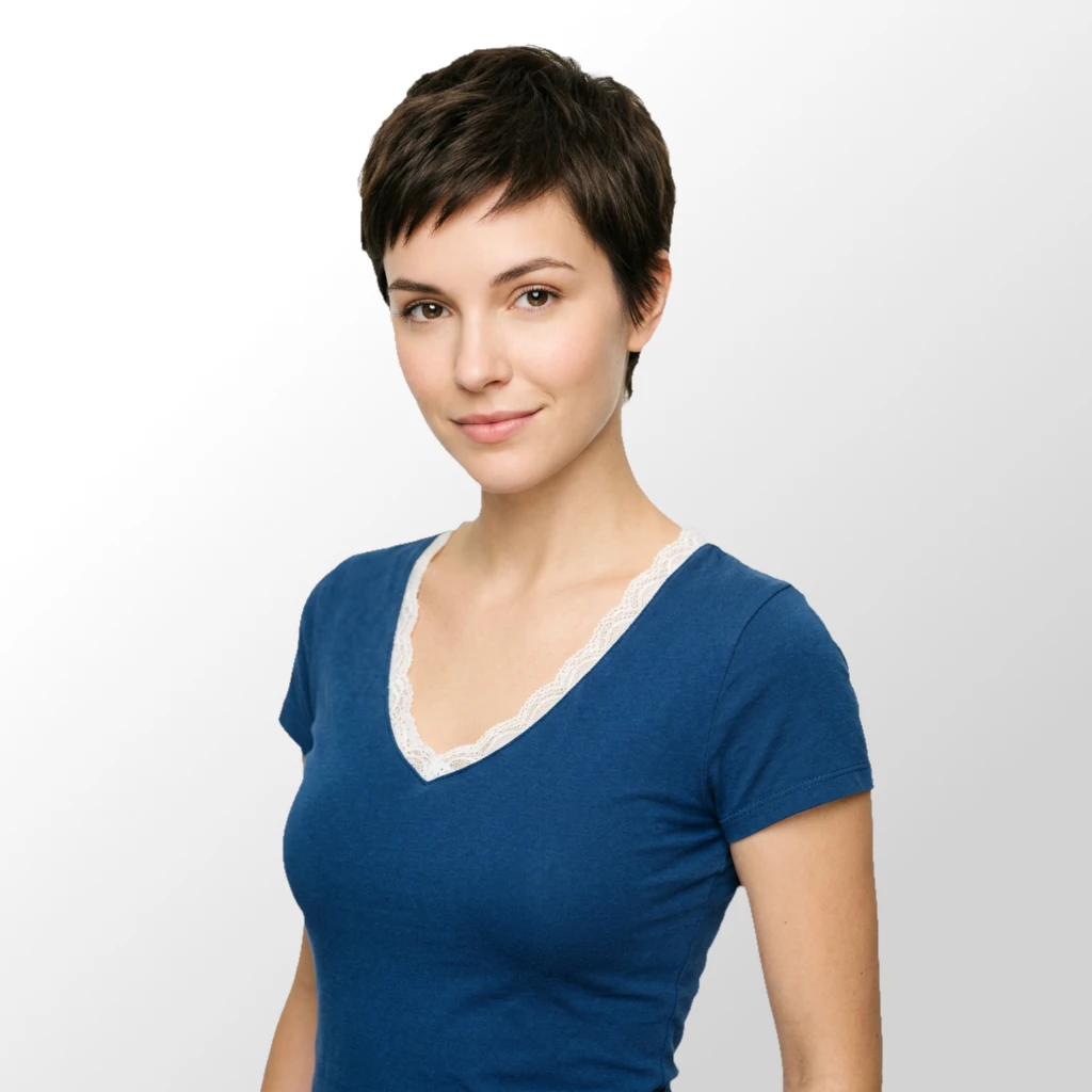 Lace-Trim V-Neck Tee